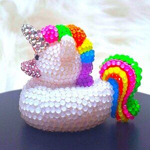 Bedazzled Unicorn Rubber Duck: Bling Jeep Duck Gift
